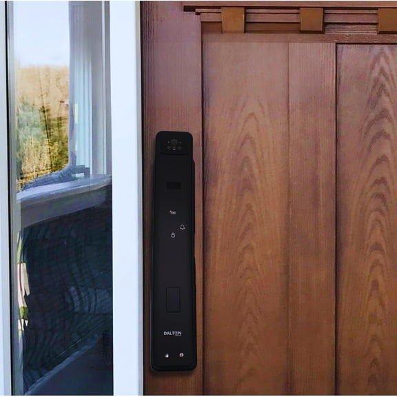Dalton P90 Smart Lock 3D Face & Finger Vein Recognition Fingerprint WiFi PIN Code IC Card Key Alexa/Google Compatible Anti-Pry Black 1 Unit per pack