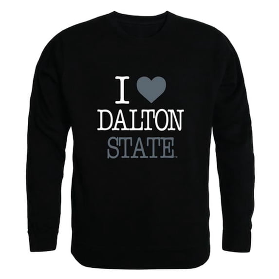 Dalton State College Roadrunners I Love Crewneck Sweatshirt, Black - 2XL