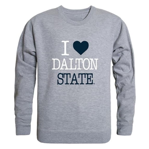 Dalton State College Roadrunners I Love Crewneck Sweatshirt, Heather Grey - 2XL