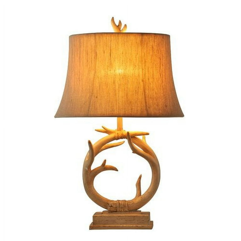Dalton Table Lamp Distressed Cream Beige Hardback Natural Linen Shade