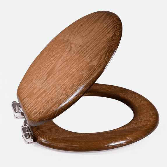 Design House Dalton Wooden Soft Close Toilet Seat, Java Brown