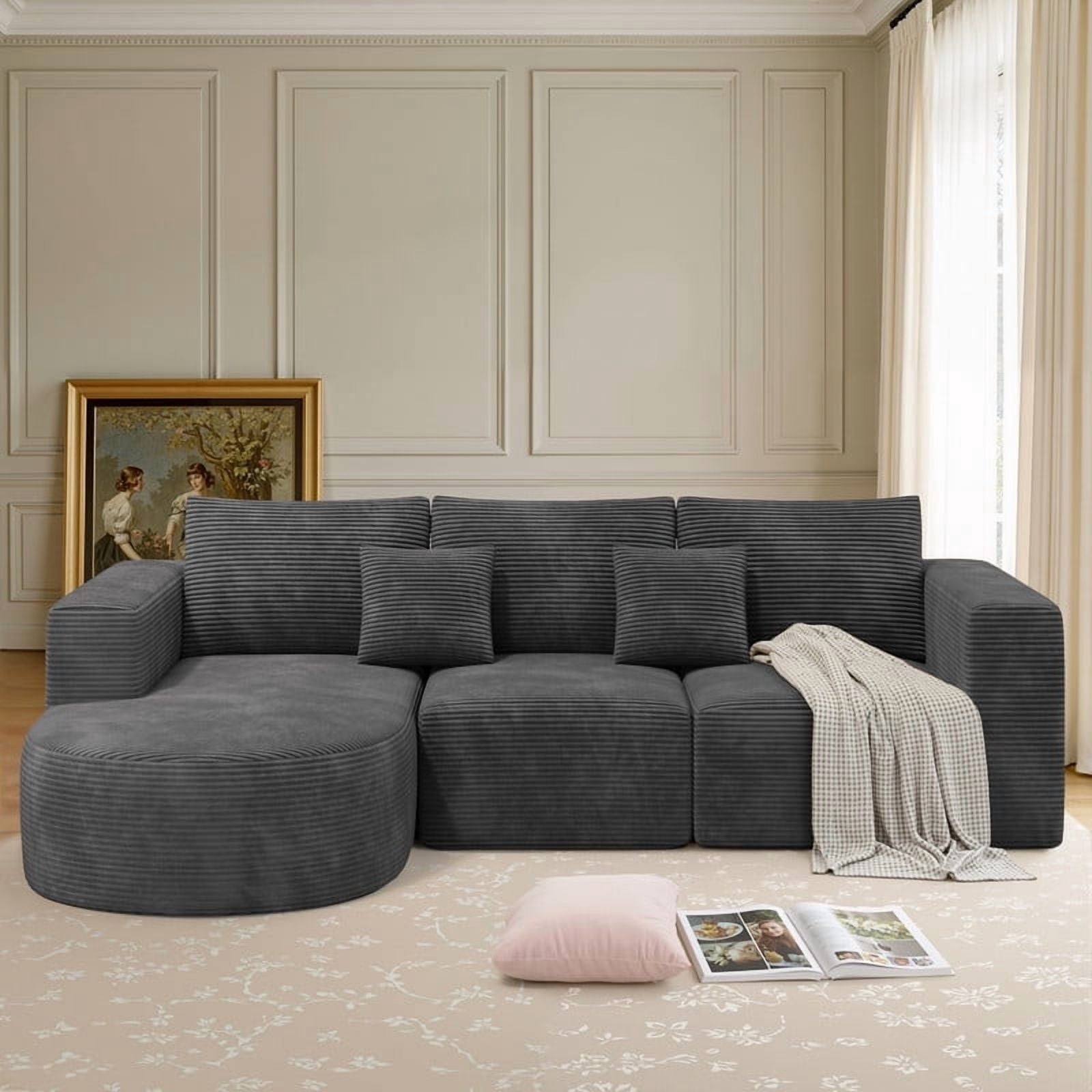 Daluvenix 104” Modular Sectional Sofa Cloud Sectional Couch with Deep ...