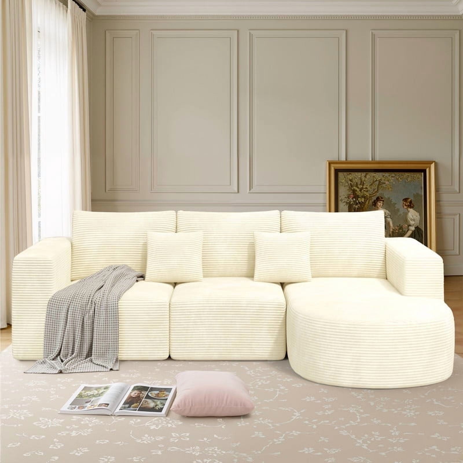 Daluvenix 104” Modular Sectional Sofa Cloud Sectional Couch with Deep Seat Modern Modular L-Shape Sofa Couch with Chaise Upholstered Couches for Living Room Bedroom