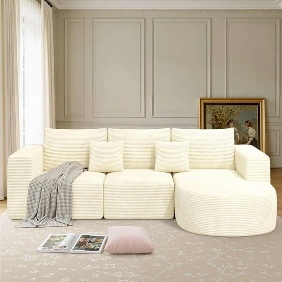 Daluvenix 104” Modular Sectional Sofa Cloud Sectional Couch with Deep Seat Modern Modular L-Shape Sofa Couch with Chaise Upholstered Couches for Living Room Bedroom