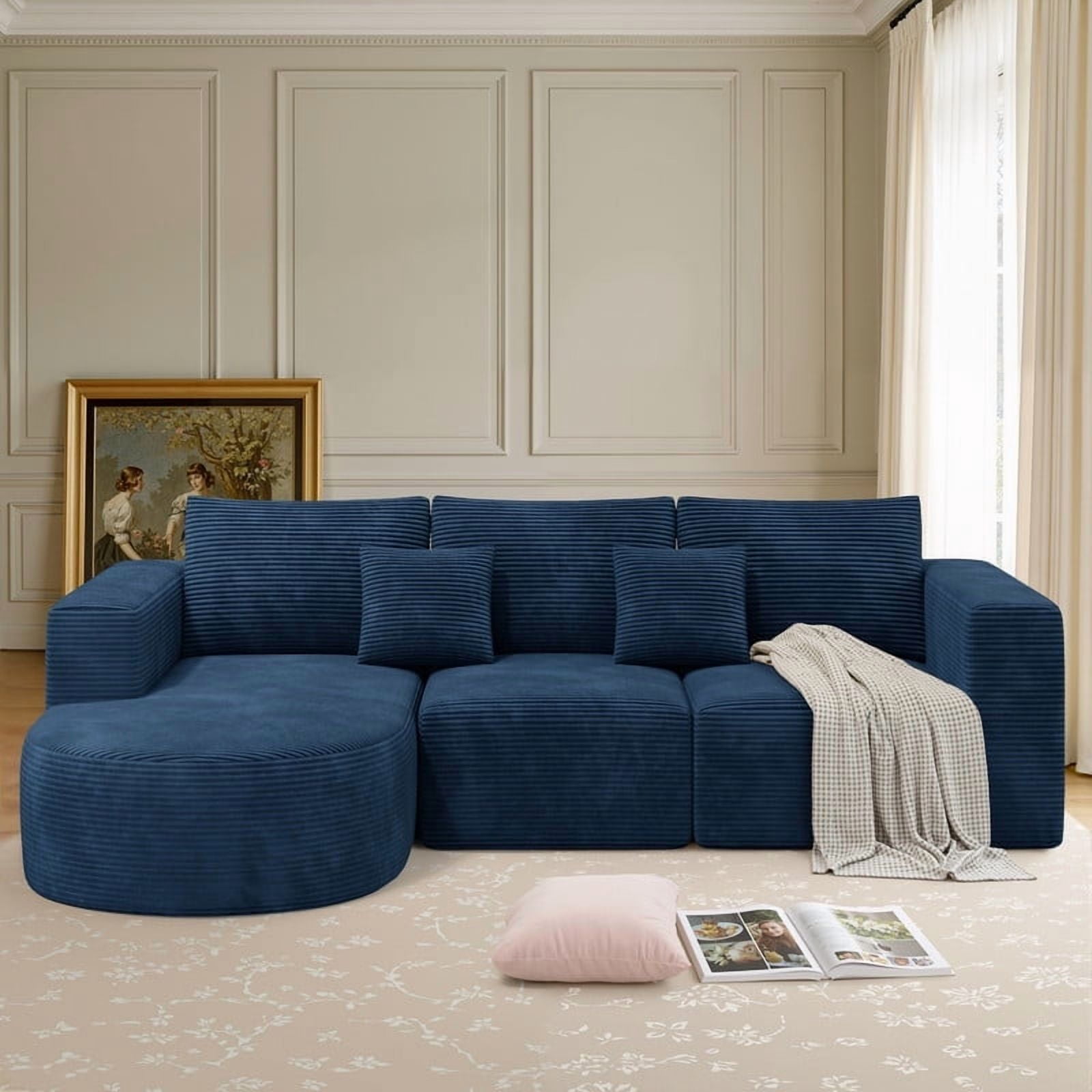 Daluvenix 104” Modular Sectional Sofa Cloud Sectional Couch with Deep Seat Modern Modular L-Shape Sofa Couch with Chaise Upholstered Couches for Living Room Bedroom