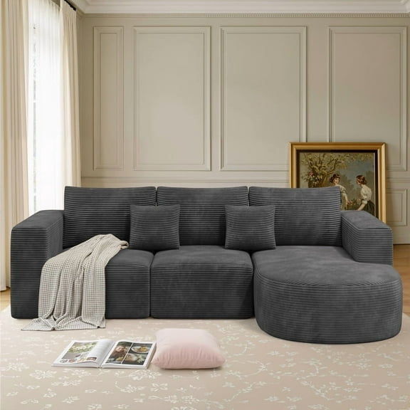 Daluvenix 104” Modular Sectional Sofa Cloud Sectional Couch with Deep Seat Modern Modular L-Shape Sofa Couch with Chaise Upholstered Couches for Living Room Bedroom