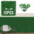 thumbnail image 1 of Daluvenix 12Pcs 20"x20" Grass Wall Panels, Artificial Boxwood Hedge Wall, Faux Greenery Backdrop for Privacy Fence & Decor, Indoor Outdoor Use, 1 of 8