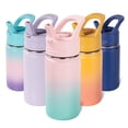 thumbnail image 1 of Daluvenix 12oz Insulated Kids Water Bottle with Straw and Carry Handle, Leak-Proof BPA-Free Stainless Steel Bottle, Gradient Pink Blue, 1 of 10