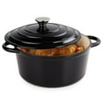 thumbnail image 1 of Daluvenix 4.5qt Enameled Cast Iron Dutch Oven Pot with lid for Bread,Non-Stick Cookware with Dual Handles for Cooking & Roasting, Black, 1 of 7