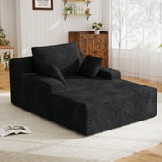 Daluvenix 51 Inch Chaise Lounge Chair Indoor Oversized Corduroy Upholstered Boneless Sofa Bed Deep Seat Sleeper Couch Reading Chairs Cloud Sofas Couches for Living Room