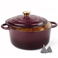 thumbnail image 1 of Daluvenix 6qt Enameled Cast Iron Dutch Oven Pot with Lid for Bread,Non-Stick Cookware with Dual Handles for Cooking & Roasting, Figue, 1 of 9