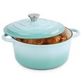 thumbnail image 1 of Daluvenix 6qt Enameled Cast Iron Dutch Oven Pot with lid for Bread,Non-Stick Cookware with Dual Handles for Cooking & Roasting, Mint green, 1 of 8