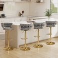 thumbnail image 1 of Daluvenix Velvet Bar Stools Set of 4, Counter Height Barstools with Low Back, Gold 360° Swivel Bar Stool ,Counter Height Bar Chairs for Kitchen Island, Pub,Dark Grey, 1 of 7