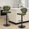thumbnail image 1 of Daluvenix Bar Stools with Back Sets of 2 ,Modern Barstools Adjustable Faux Leather Upholstered Swivel Bar Stools, Counter Height Bar Chairs with Back for Kitchen Island,Green, 1 of 6