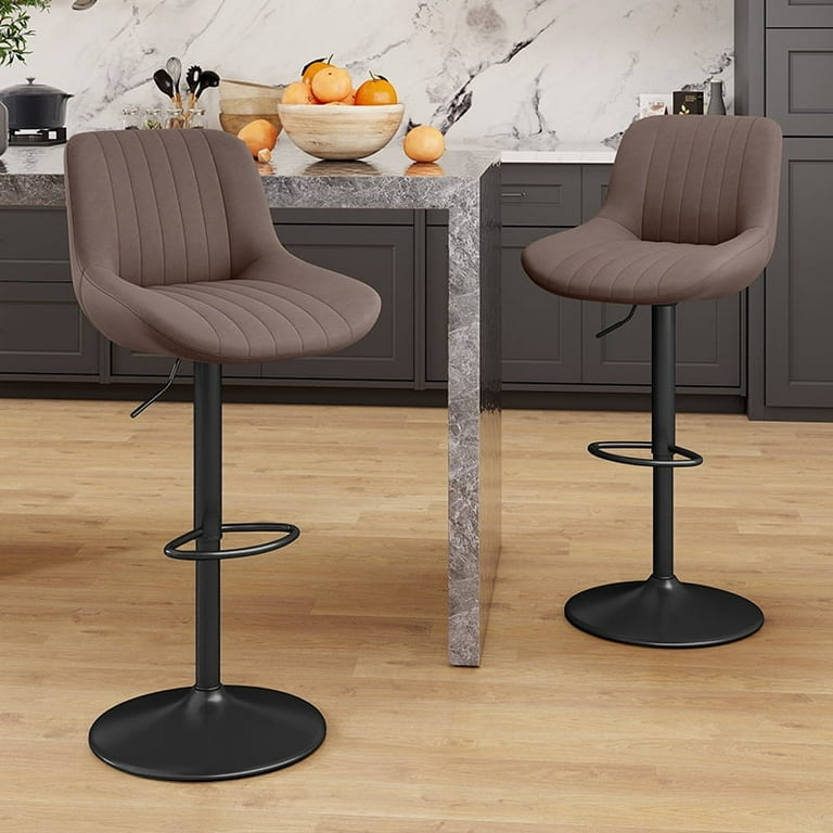 Daluvenix Adjustable Swivel Bar Stools Set of 2, Modern Bar Chairs