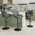 thumbnail image 1 of Daluvenix Adjustable Bar Stools Set of 3, Swivel Kitchen Bar Chairs with Back, Modern Tech Fabric Island Chairs for Home Kitchen, Dark Gray, 1 of 7