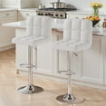 thumbnail image 1 of Daluvenix Swivel Bar stools set of 2 Modern PU Leather Barstools with Midback, Adjustable Counter Height Bar Chairs for Kitchen Island, White, 1 of 7