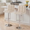 thumbnail image 1 of Daluvenix Swivel Bar stools set of 2 Modern PU Leather Barstools with Midback, Adjustable Counter Height Bar Chairs for Kitchen Island, Beige, 1 of 7
