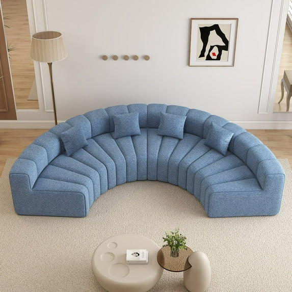 Daluvenix Curved Modular Sectional Sofa 128'' Convertible Sectional ...