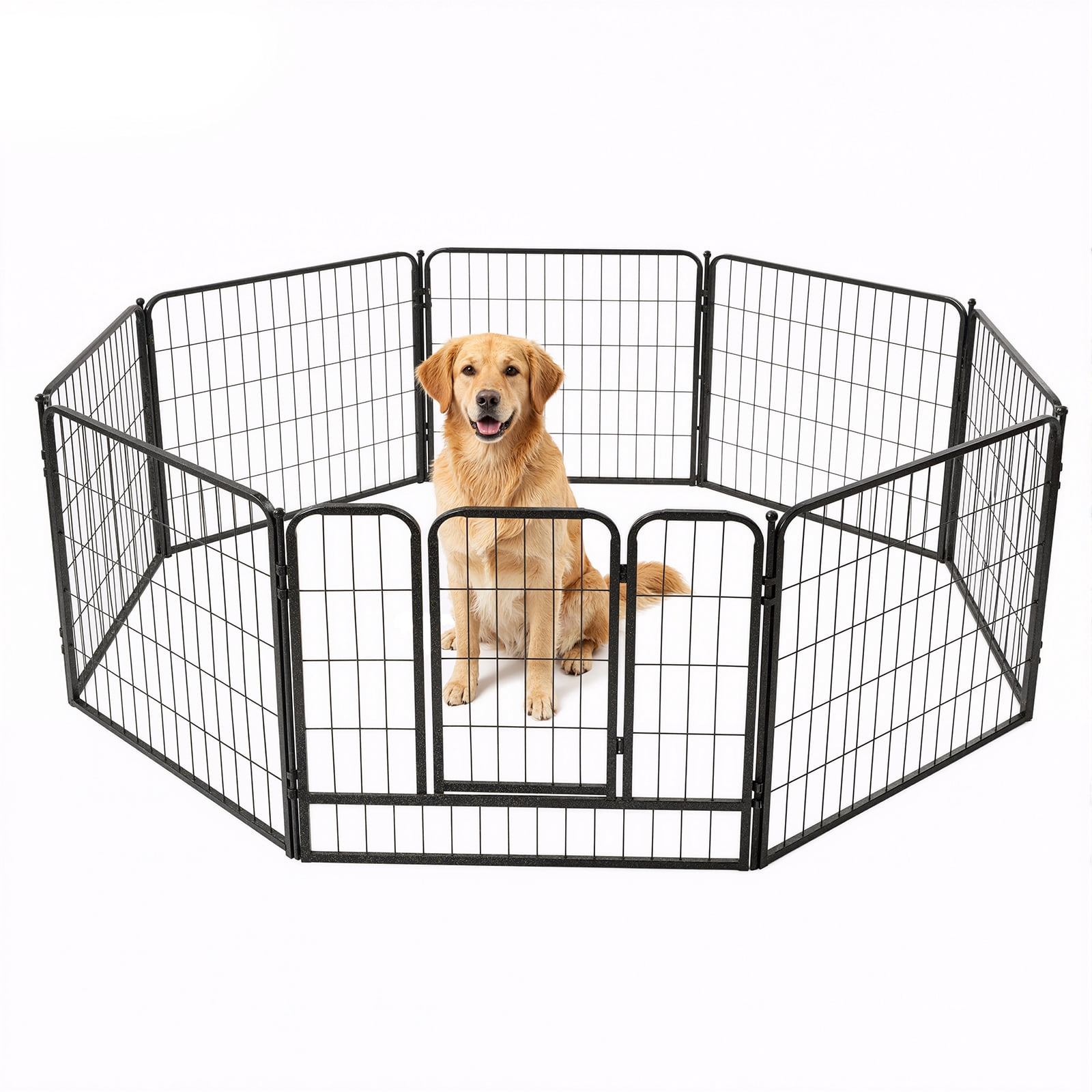 Daluvenix Dog Playpen Outdoor Extra Wide 16 Piece Panels Heavy Duty Dog Fence 40" Height Anti-Rust with Doors Portable for Large Dogs