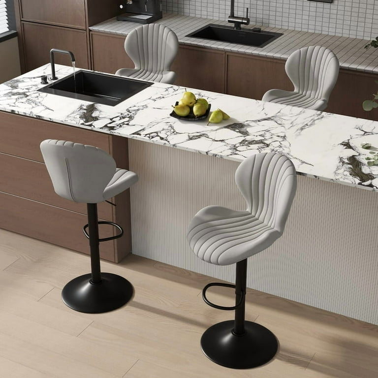 Daluvenix Swivel Bar Stools Set of with Back, Adjustable Counter