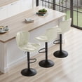 thumbnail image 1 of Daluvenix Modern Bar Stools Set of 3, Adjustable Swivel Counter Height Bar Chairs with Back, Faux Leather Upholstered for Kitchen Island, White, 1 of 7