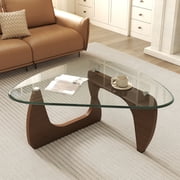 Daluvenix Modern Glass Coffee Table for Living Room, Mid Century Coffee Table, Triangle Small Coffee Tables, Suitable for Bedroom Living Room Reception Office T