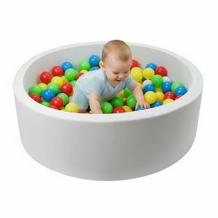 Daluvenix Foam Ball Pit for Toddlers, Soft Round Ocean Ball Pool for Baby Indoor/Outdoor Games, No Balls Included