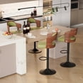 thumbnail image 1 of Daluvenix Swivel Bar Stools Set of 4, Wooden Kitchen Bar Chairs with Back, PU Leather Counter Height Barstools for Kitchen Island, Green, 1 of 8
