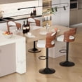 thumbnail image 1 of Daluvenix Swivel Bar Stools Set of 4, Wooden Kitchen Bar Chairs with Back, PU Leather Counter Height Barstools for Kitchen Island, White, 1 of 8