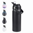 thumbnail image 1 of Daluvenix Stainless Steel Water Bottle with Straw Lid, 18oz Vacuum Insulated Water Bottles for Sports, Travel, Black (2 Pack), 1 of 7
