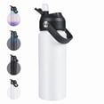thumbnail image 1 of Daluvenix Stainless Steel Water Bottle with Straw Lid, 18oz Vacuum Insulated Water Bottles for Sports, Travel, White (2 Pack), 1 of 7