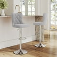 thumbnail image 1 of Daluvenix Swivel Bar Stools Set of 2, Velvet Button Tufted Counter Height Chairs with Midback for Home Kitchen Island, Grey, 1 of 5