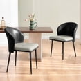 thumbnail image 1 of Daluvenix Dining Chairs Set of 2 PU Leather Kitchen Dining Chairs With Cushion Seat And Metal Legs, Easy Assembly, Black, 1 of 10
