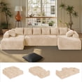 thumbnail image 1 of Daluvenix 131" Modular U-Shaped Sectional Sofa, Oversized Corduroy Couch with Double Chaise, Brown, 1 of 11