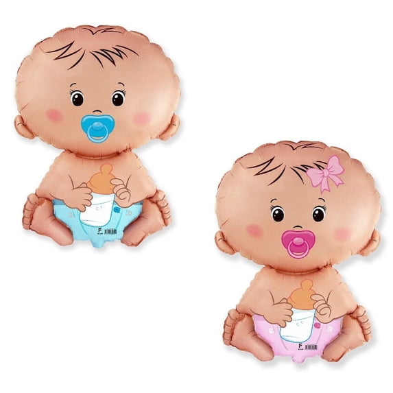 Baby BOY & GIRL Shape Gender Reveal Diaper Welcome 24" Baby Shower Mylar Balloons Cute