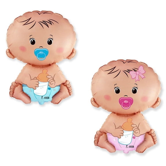 Baby BOY & GIRL Shape Gender Reveal Diaper Welcome 24" Baby Shower Mylar Balloons Cute