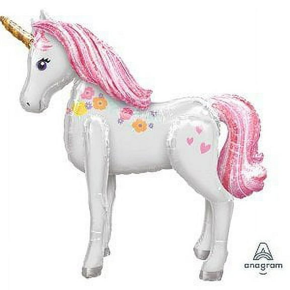 DalvayDelights Magical Unicorn Airwalker 46" Foil Mylar Balloon Full Body 3D Fill with Air or Helium