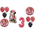thumbnail image 1 of DalvayDelights Minnie Mouse Figure Red Bow Polka Dots 3rd Birthday Party Mylar Latex Balloons Set, 1 of 1