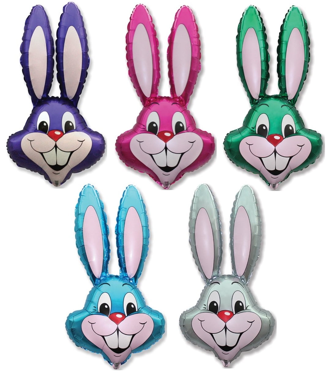 DalvayDelights Rabbit Bunny Balloons, Foil Mylar Easter, (5 Piece)