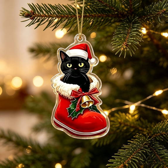 Dalxymotic Christmas Acrylic Hanging Decoration, Flat Cute Mini Ornament Pendant, Auto Mirror Dangler Keepsake, Festive Tree Hanger Gift for Car Interior, Tree, Home, Office