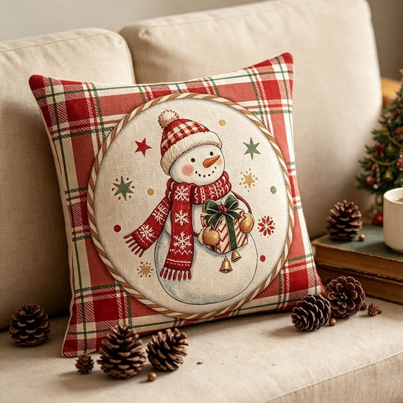 Dalxymotic Christmas Cushion Cover, Xmas Soft Throw Pillow Case, Christmas Decorations Indoor Outdoor, Winter Decor Indoor, Holiday Home Decoration for Sofa, Bed, Couch, Chair