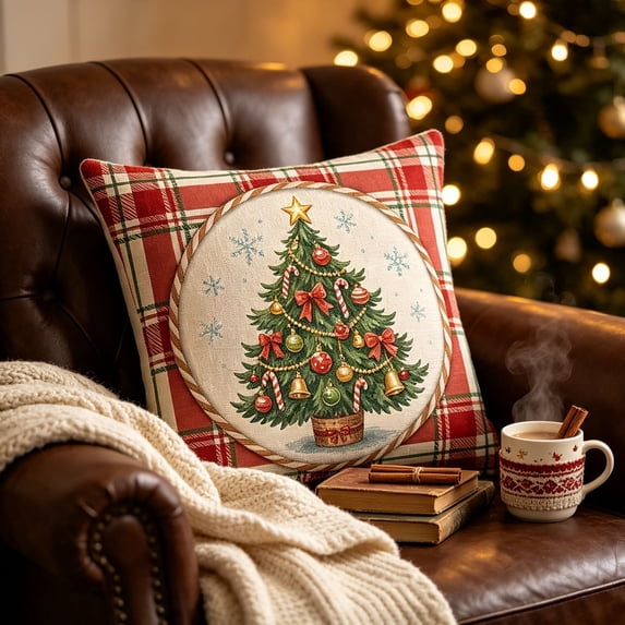 Dalxymotic Christmas Cushion Cover, Xmas Soft Throw Pillow Case, Christmas Decorations Indoor Outdoor, Winter Decor Indoor, Holiday Home Decoration for Sofa, Bed, Couch, Chair