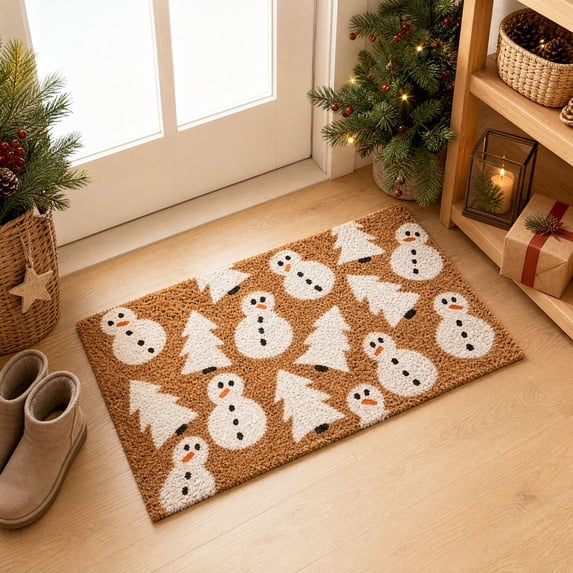 Dalxymotic Christmas Door Mat, Thick Outdoor Entrance Floor Rug, Christmas Decorations Indoor Outdoor, Winter Holiday Decor Mat, Christmas Door Mat for Home, Front Door, Entryway