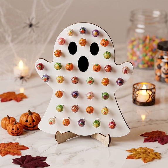 Dalxymotic Halloween Lollipop Stand, Ghost Pumpkin Web Candy Rack, Tabletop Treat Display Accent, Candy Stand, Halloween Party Dessert Decor for Home, Kitchen, Counter, Buffet