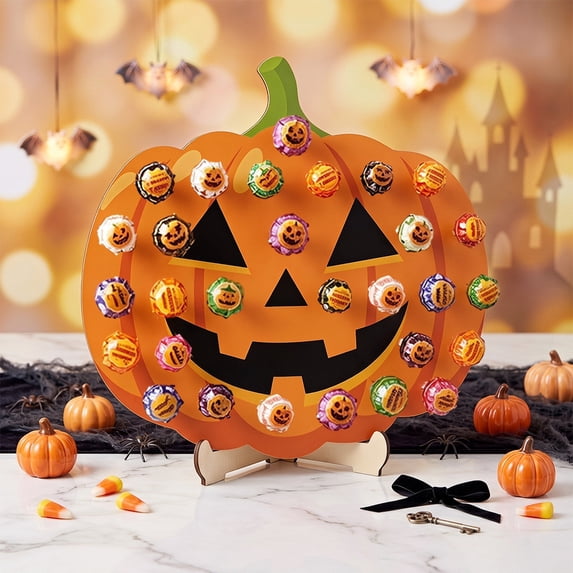 Dalxymotic Halloween Lollipop Stand, Ghost Pumpkin Web Candy Rack, Tabletop Treat Display Accent, Candy Stand, Halloween Party Dessert Decor for Home, Kitchen, Counter, Buffet