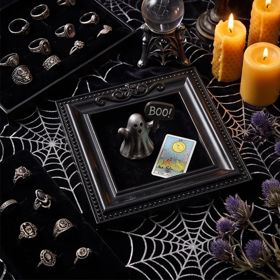 Dalxymotic Halloween Photo Frame, Black Relief Empty Decorative Frame, Spooky Photography Background Prop, Halloween Mini Frame Decor for Table, Shelves, Home, Party, Mantel