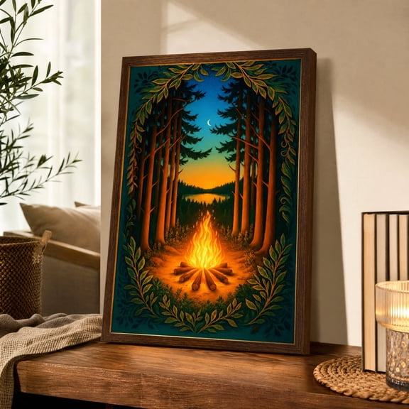 Dalxymotic Light-Up Forest Art Frame, Dynamic Illuminated Decor Picture Frame, Ambient Light Wall Desk Decor, Light-Up Forest Artwork Frame for Indoor, Home, Desk, Wall, Gift