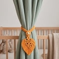 thumbnail image 1 of Dalxymotic Macrame Curtain Tiebacks, Boho Leaf Curtain Tiebacks, Hand Woven Cotton Holdbacks with Wooden Beads, Curtain Tiebacks for Bedroom, Living Room, Home, Window, Door, 1 of 6