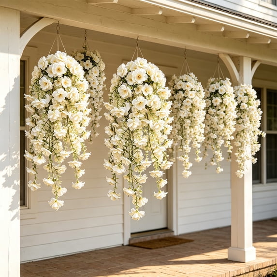 Dalxymotic Spring Artificial Flower Hanging, Realistic Wall Hanging Decor, Rattan Flower Wall Hangings, Spring Artificial Flower Hanging for Wall, Home, Living Room, Bedroom, Office